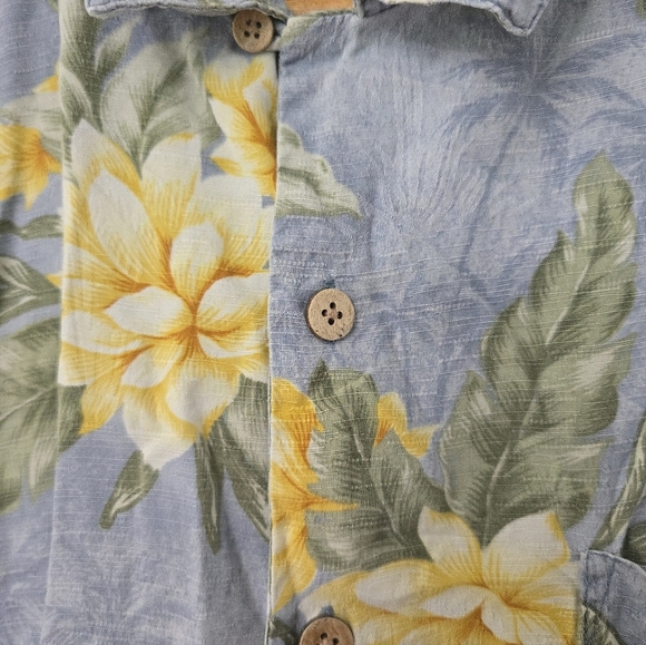 Montego Mon Mens Hawaiian Floral Casual Button Down Shirt 100% Silk | L - Picture 3 of 8